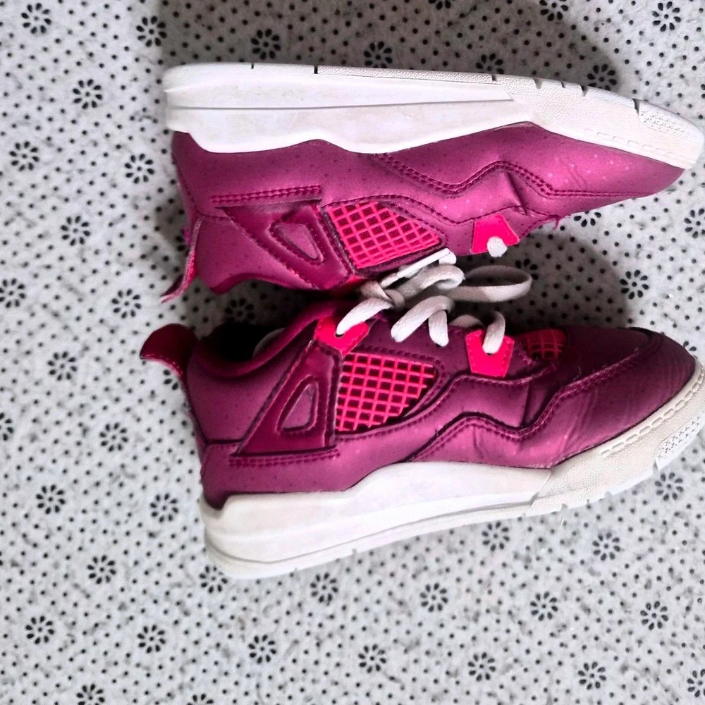 Jordan 4 Retro True Berry Rush Pink White Toddler Size 10C